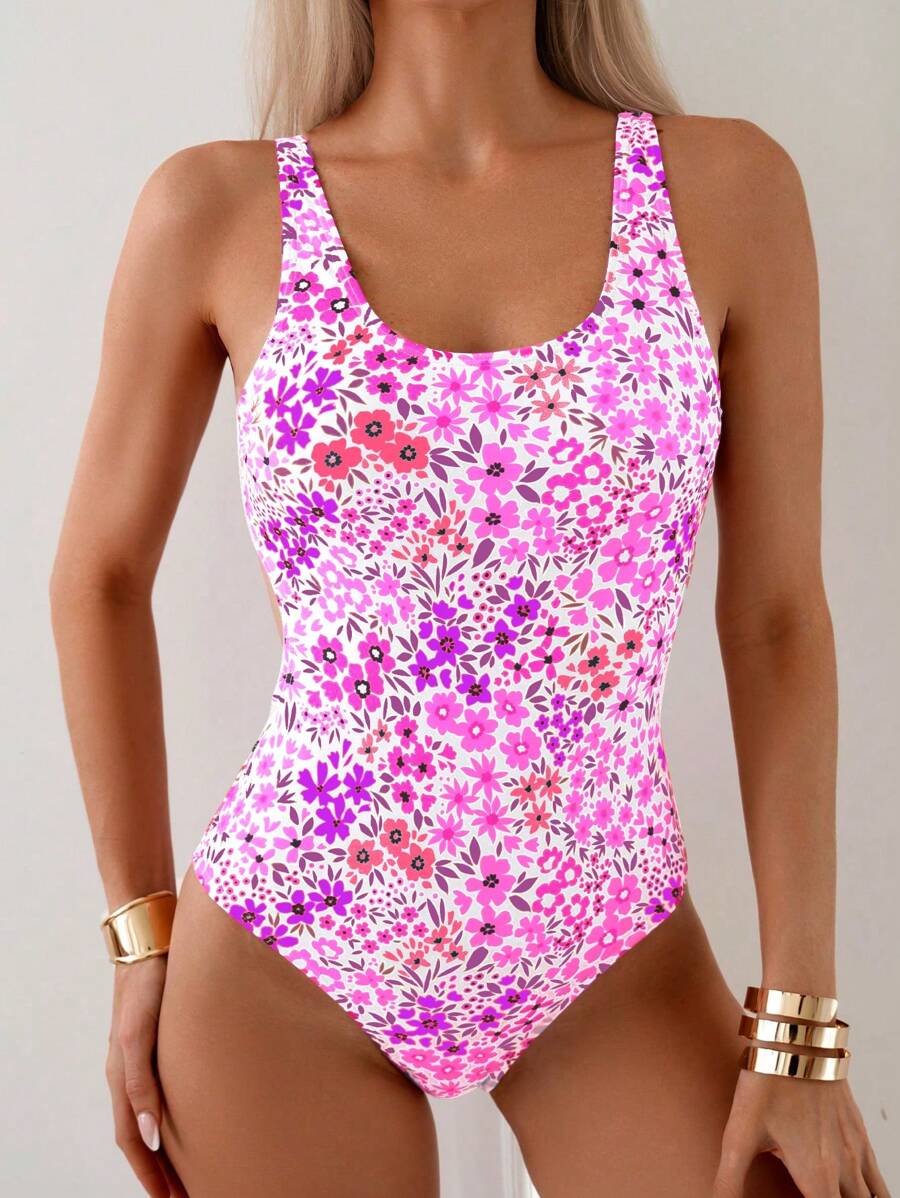 Mira | Floral Square Neck Swimsuit