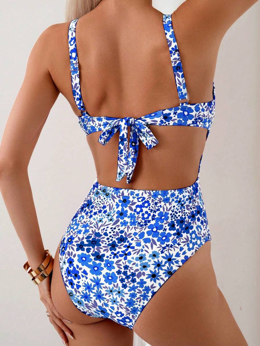 Mira | Floral Square Neck Swimsuit