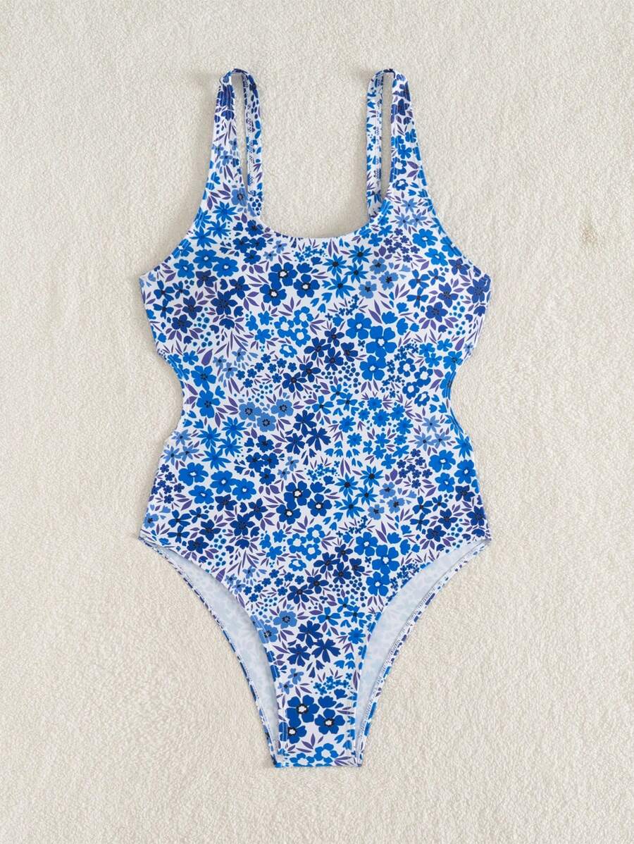 Mira | Floral Square Neck Swimsuit
