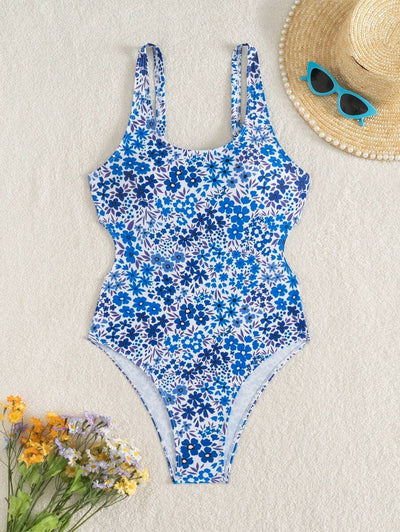 Mira | Floral Square Neck Swimsuit