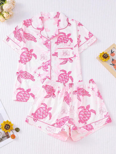 Coral | Ocean Turtle Pajama Set