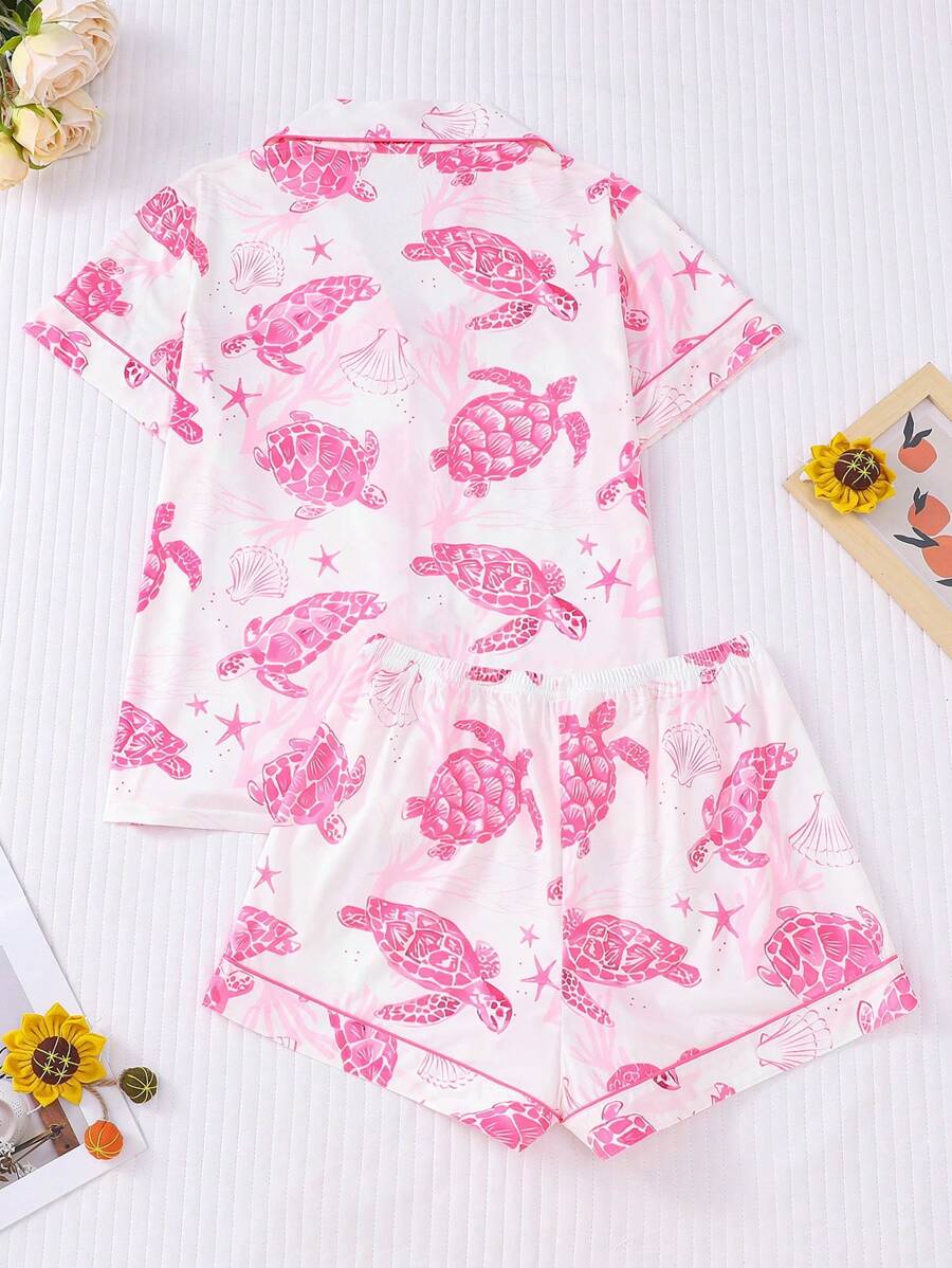 Coral | Ocean Turtle Pajama Set