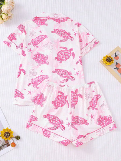 Coral | Ocean Turtle Pajama Set