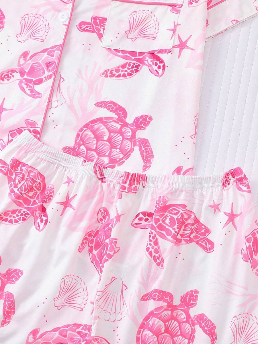 Coral | Ocean Turtle Pajama Set