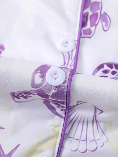 Coral | Ocean Turtle Pajama Set