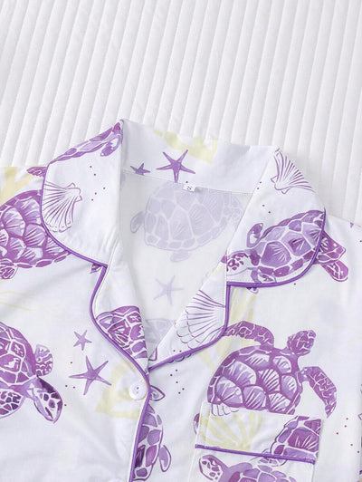 Coral | Ocean Turtle Pajama Set