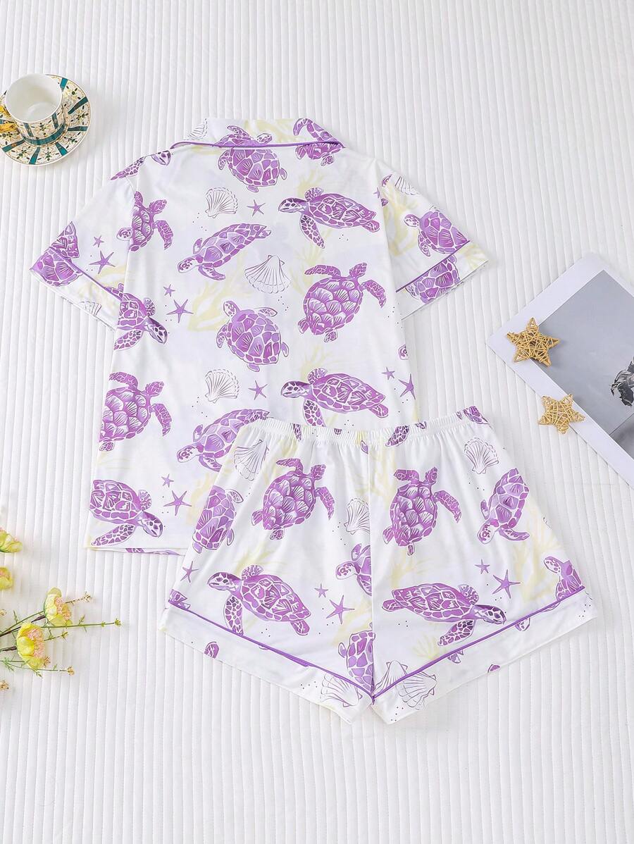 Coral | Ocean Turtle Pajama Set