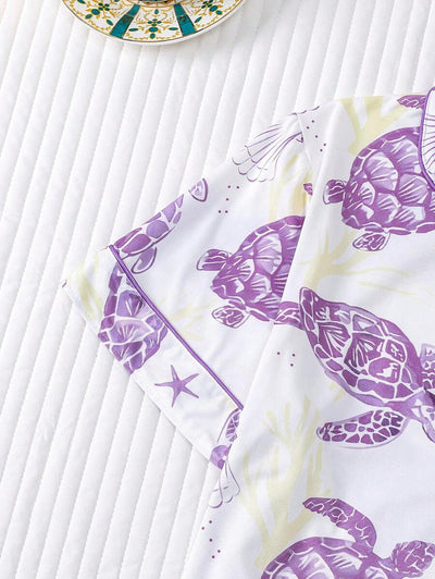 Coral | Ocean Turtle Pajama Set