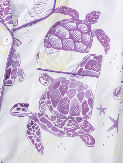 Coral | Ocean Turtle Pajama Set