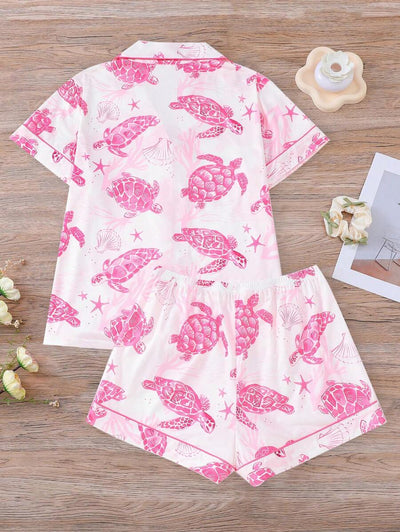 Coral | Ocean Turtle Pajama Set