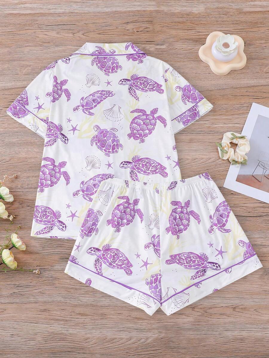 Coral | Ocean Turtle Pajama Set