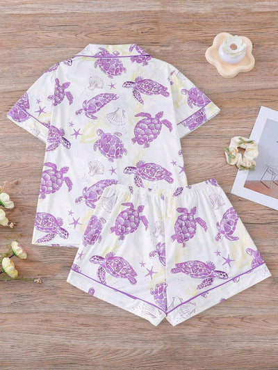 Coral | Ocean Turtle Pajama Set
