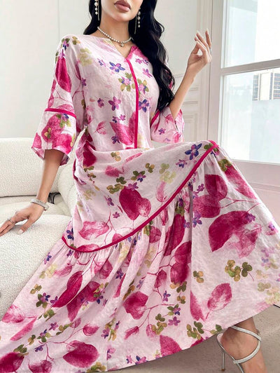 Flora | Floral Print Ruffle Dress