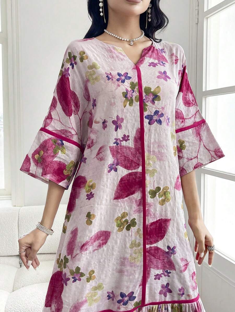 Flora | Floral Print Ruffle Dress