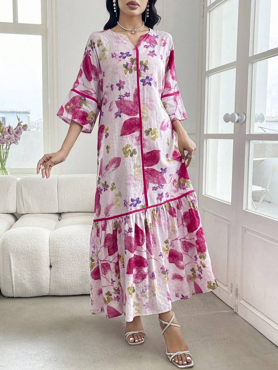 Flora | Floral Print Ruffle Dress