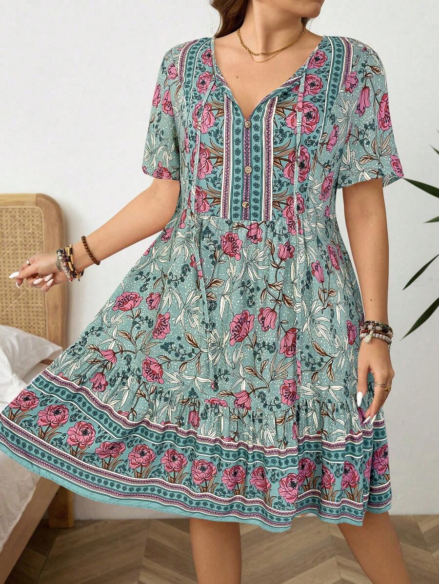 Breezy | Floral Short Sleeve Dress