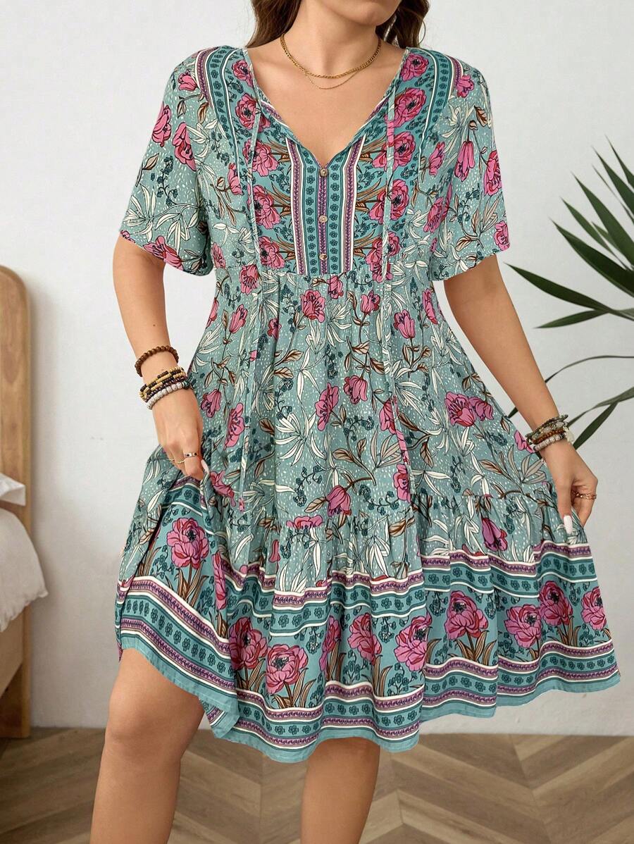 Flora | Plus Size Floral Dress