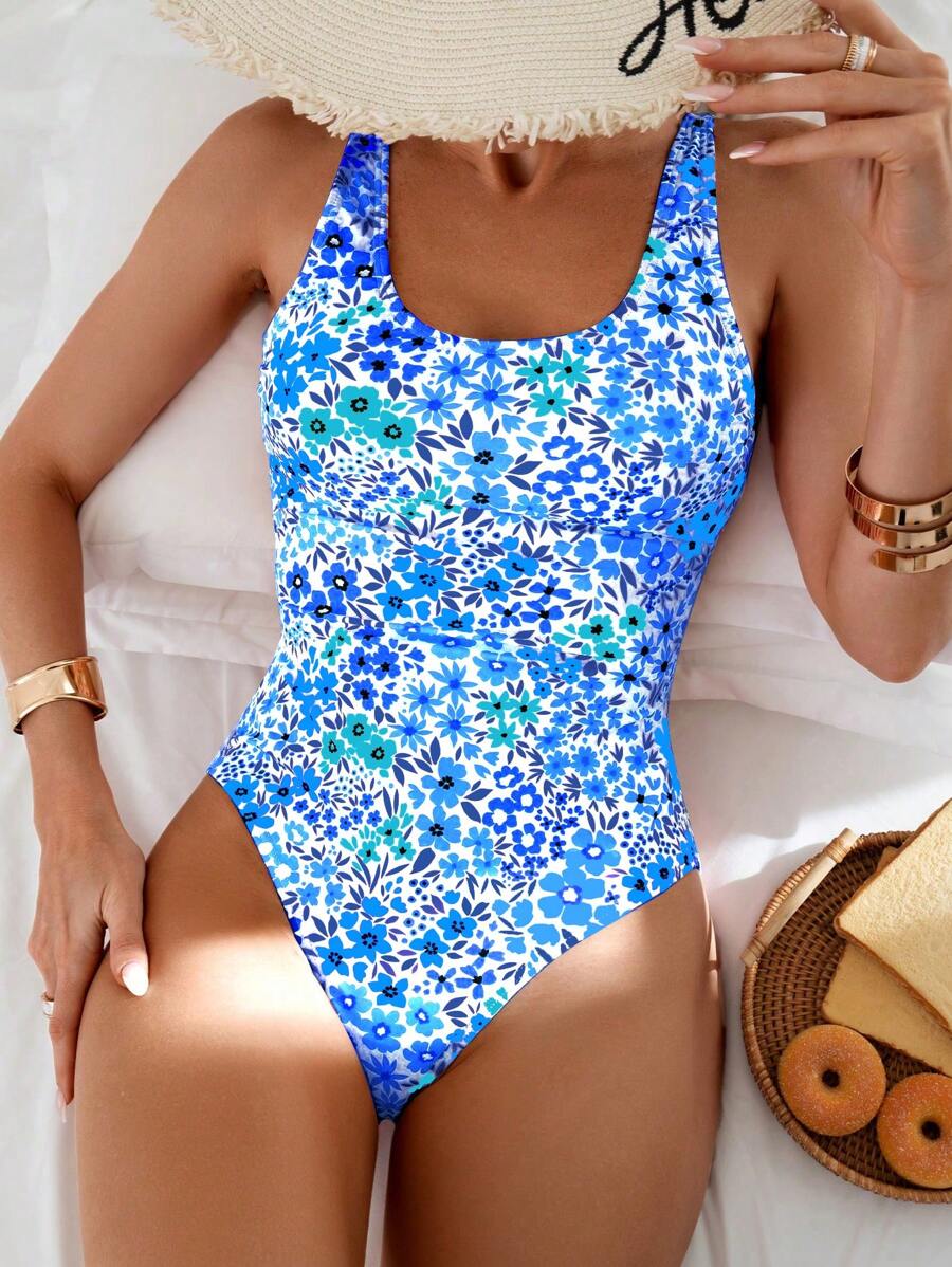 Mira | Floral Square Neck Swimsuit