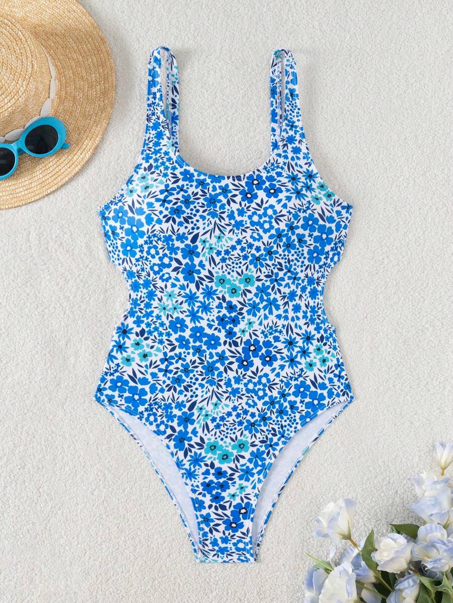 Mira | Floral Square Neck Swimsuit