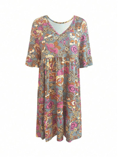 Flora | Boho Floral Midi Dress