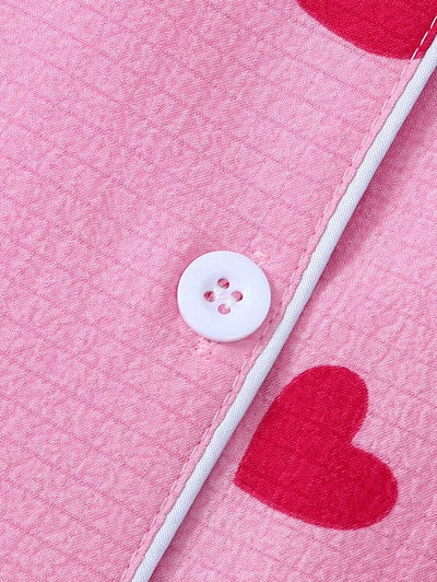 Luna | Heart Print Pyjama Set