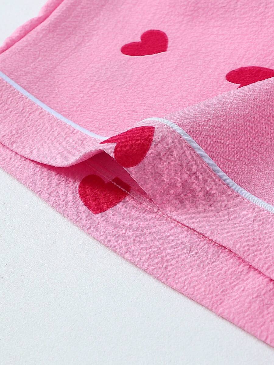 Luna | Heart Print Pyjama Set