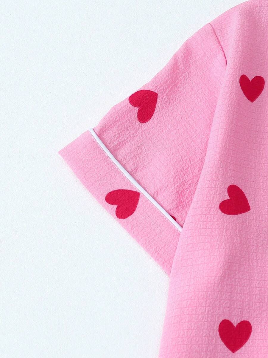 Luna | Heart Print Pyjama Set
