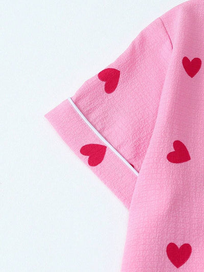 Luna | Heart Print Pyjama Set