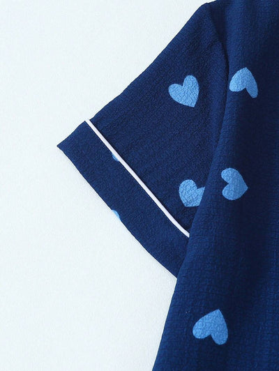 Luna | Heart Print Pyjama Set