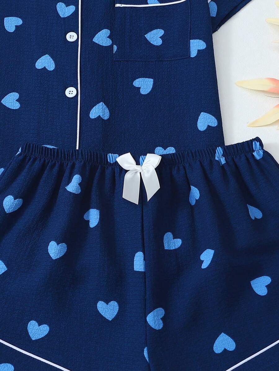 Luna | Heart Print Pyjama Set