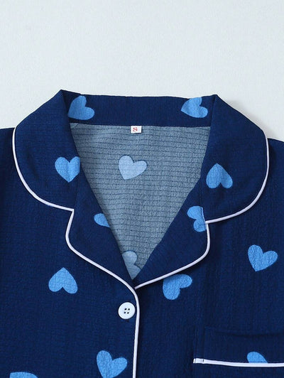 Luna | Heart Print Pyjama Set