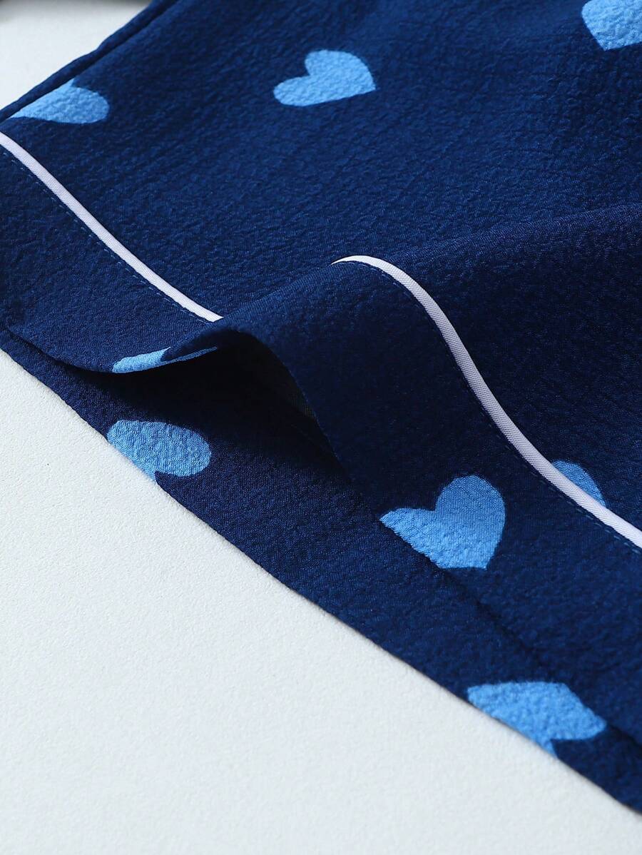 Luna | Heart Print Pyjama Set