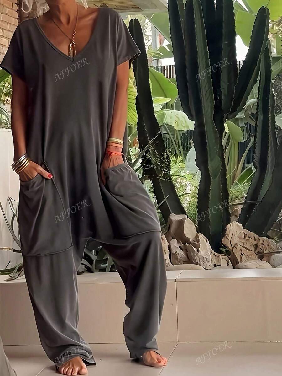 Nala | Casual V-Neck Jumpsuit