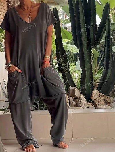 Nala | Casual V-Neck Jumpsuit
