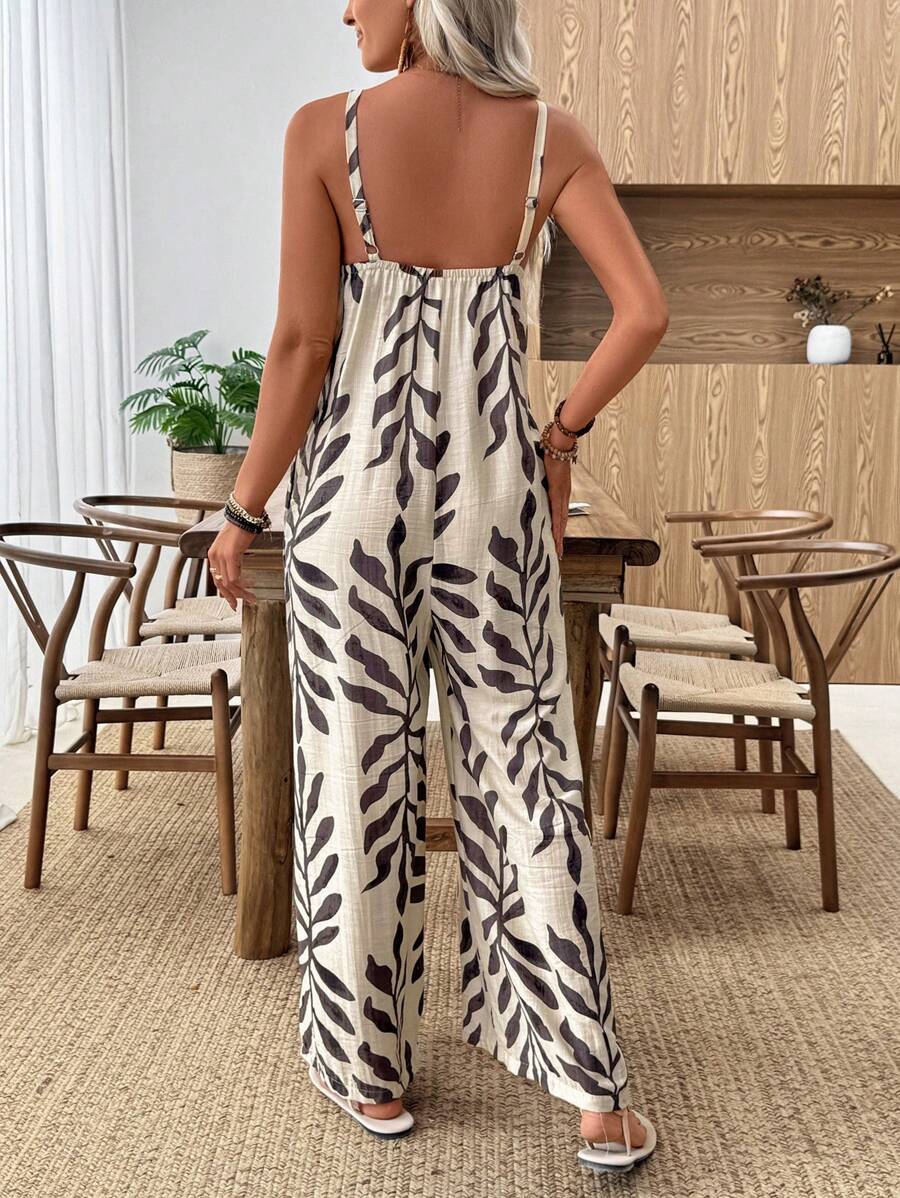 Breezy | Tropical Wide Leg Jumpsuit