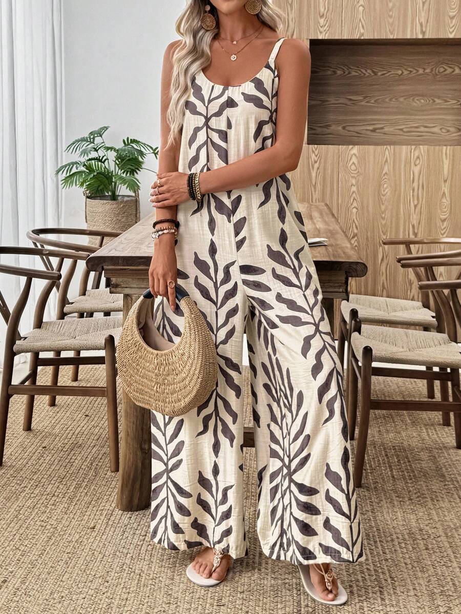 Breezy | Tropical Wide Leg Jumpsuit