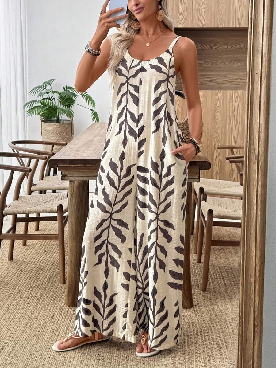 Breezy | Tropical Wide Leg Jumpsuit