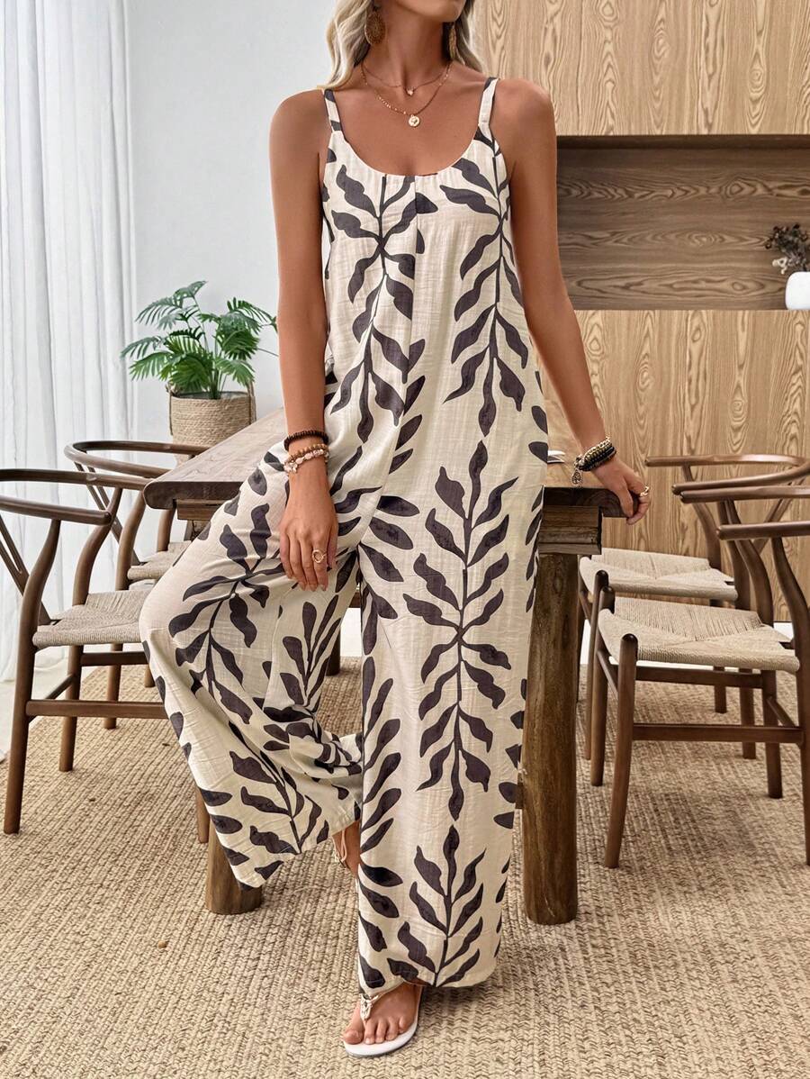 Breezy | Tropical Wide Leg Jumpsuit
