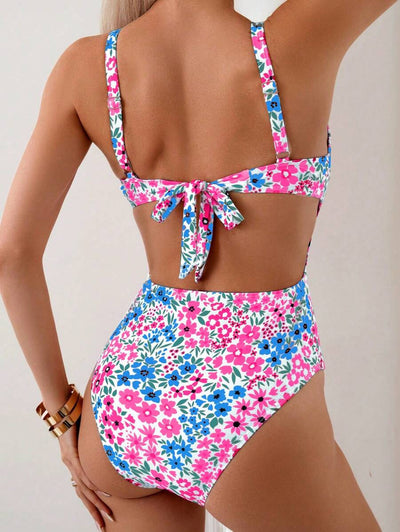Mira | Floral Square Neck Swimsuit