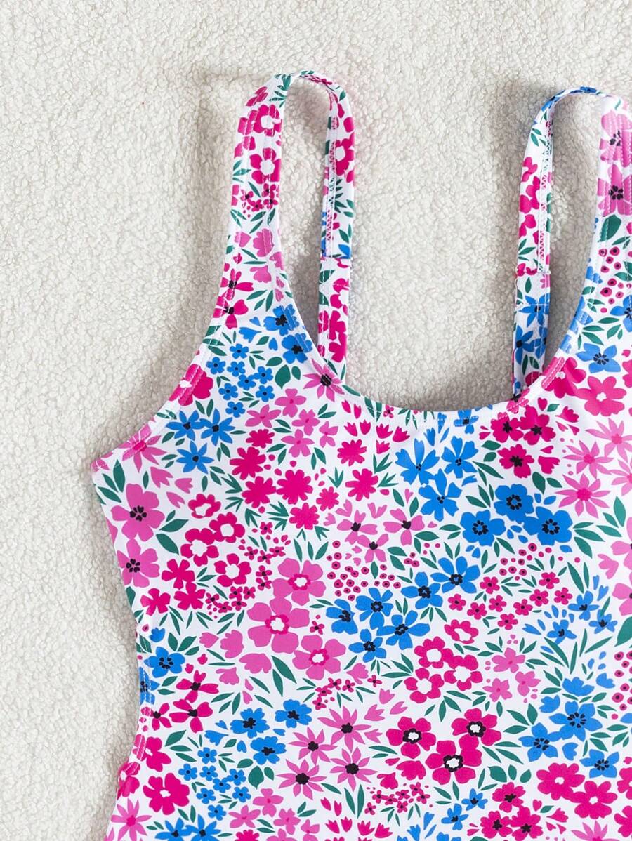 Mira | Floral Square Neck Swimsuit