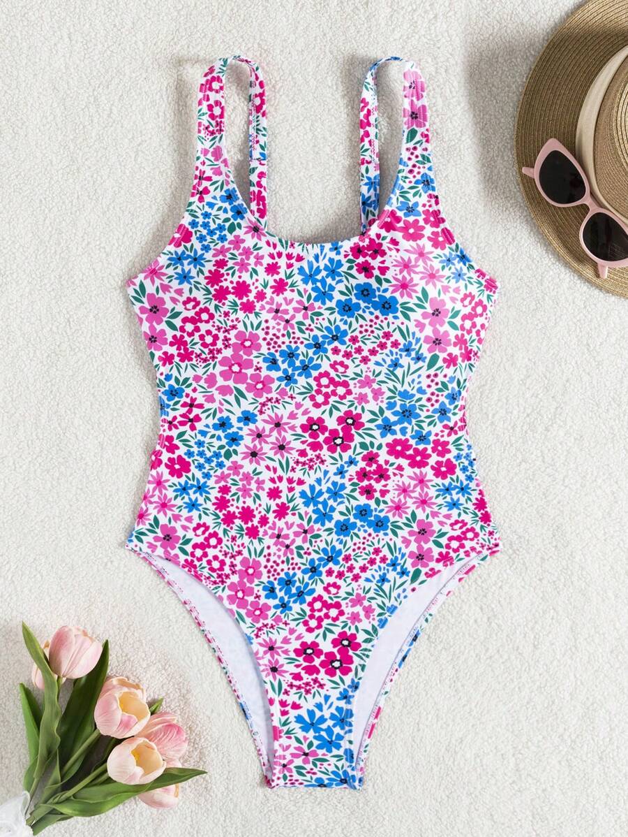 Mira | Floral Square Neck Swimsuit