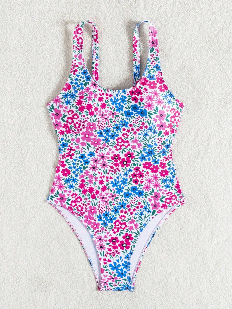 Mira | Floral Square Neck Swimsuit