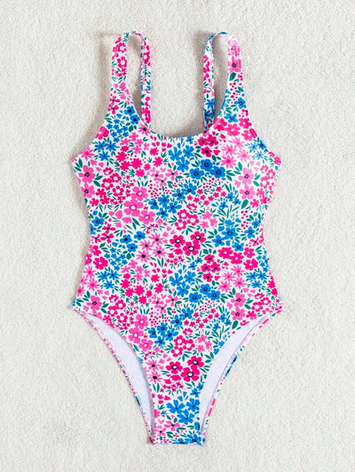 Mira | Floral Square Neck Swimsuit
