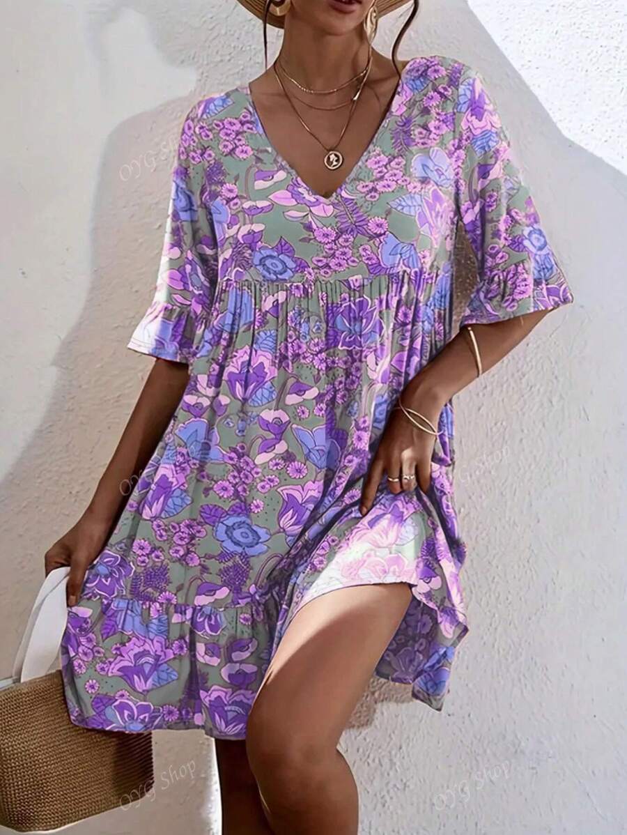 Flora | Boho Floral Midi Dress