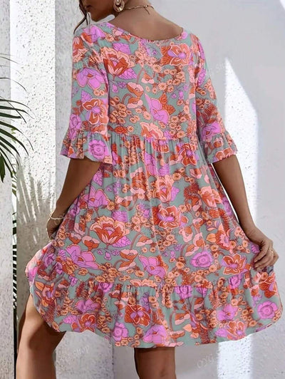 Flora | Boho Floral Midi Dress