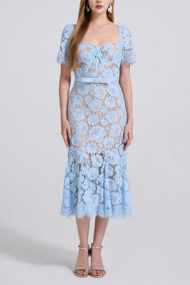 Nava | Chic Blue Midi Dress