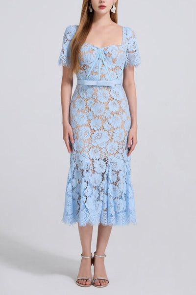 Nava | Chic Blue Midi Dress