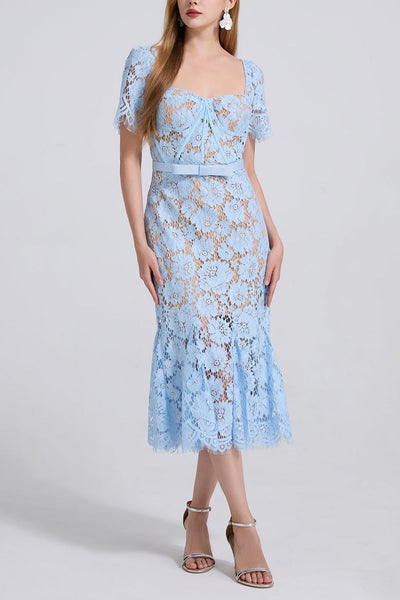 Nava | Chic Blue Midi Dress