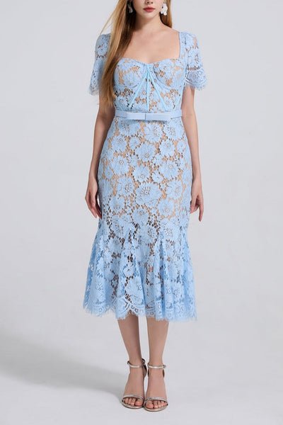 Nava | Chic Blue Midi Dress