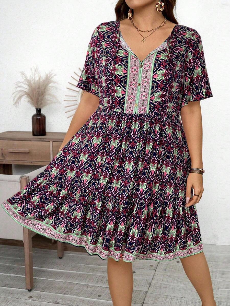 Flora | Plus Size Floral Dress